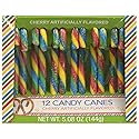 Greenbrier (1) Box Candy Canes - Cherry Flavored with Multi-Colored Stripes - 12 Individually Wrapped Holiday Candy Pieces per Box - Holiday