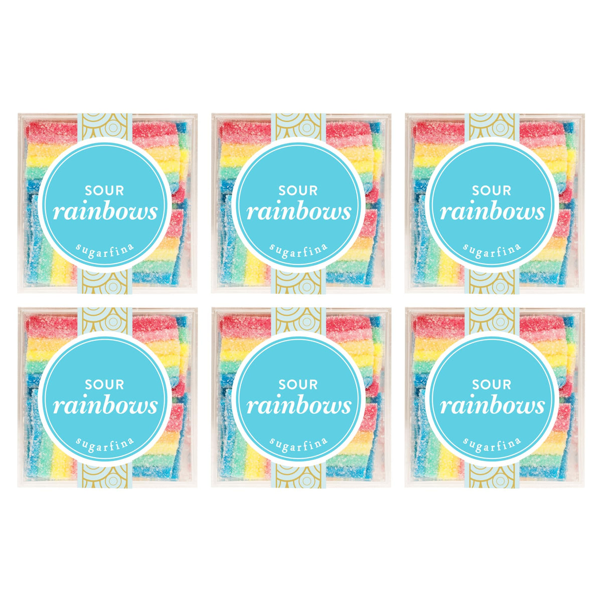 Sugarfina Sour Rainbows Small Candy Cube, Gummies, 3.2 oz, 6 Count