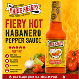 Marie Sharp’s Fiery Hot Habanero Pepper Sauce, 10 oz - Extra Hot Belizean Hot Sauce with Intense Heat & Flavor - All-Natural, Gluten-Free (Pack of 6)
