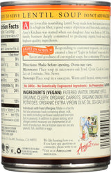 Amy's Light in Sodium Organic Soups, Lentil, 14.5 oz