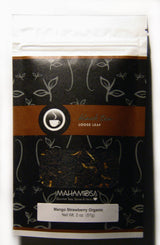 Mahamosa Mango Strawberry Organic Loose Black Tea 2 oz, Loose Leaf Black Tea Blend (with strawberry slices, mango cubes, marigold blossoms)