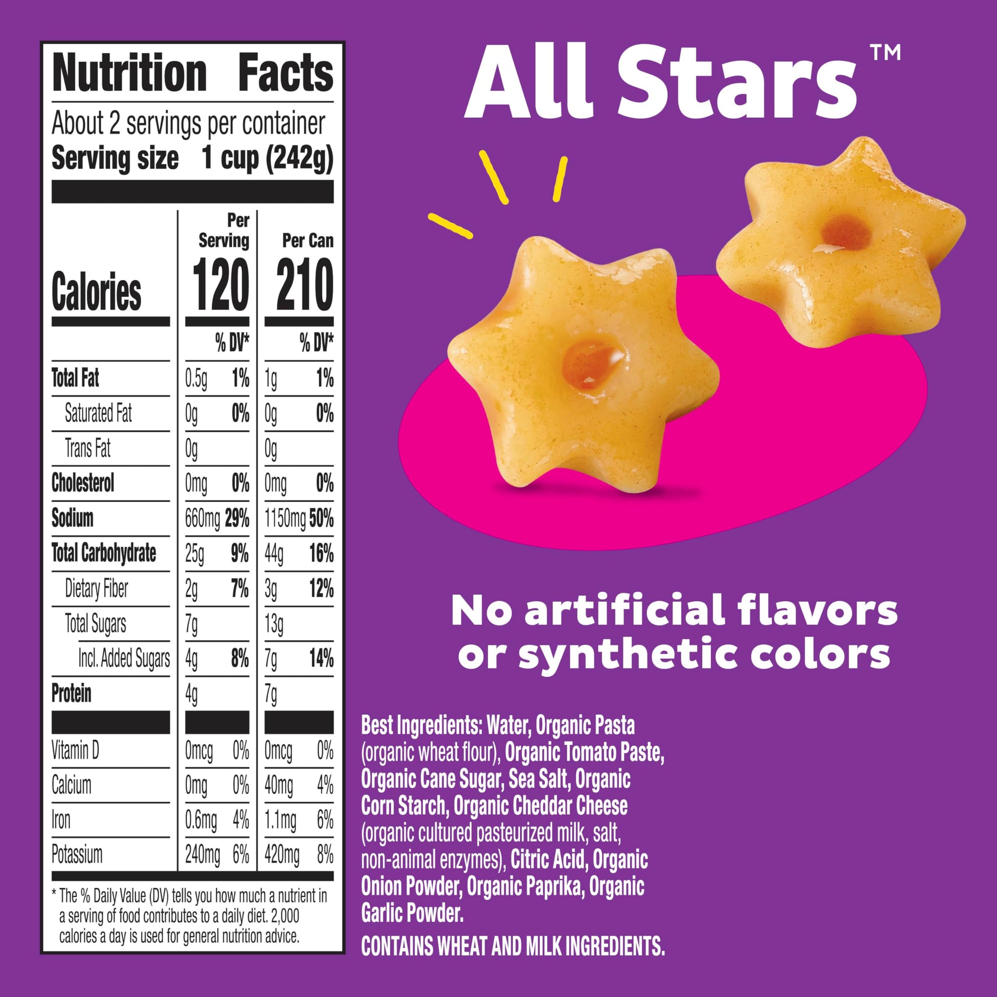 Annie's Organic All Stars, Canned Pasta in Tomato and Cheese Sauce, 15 oz