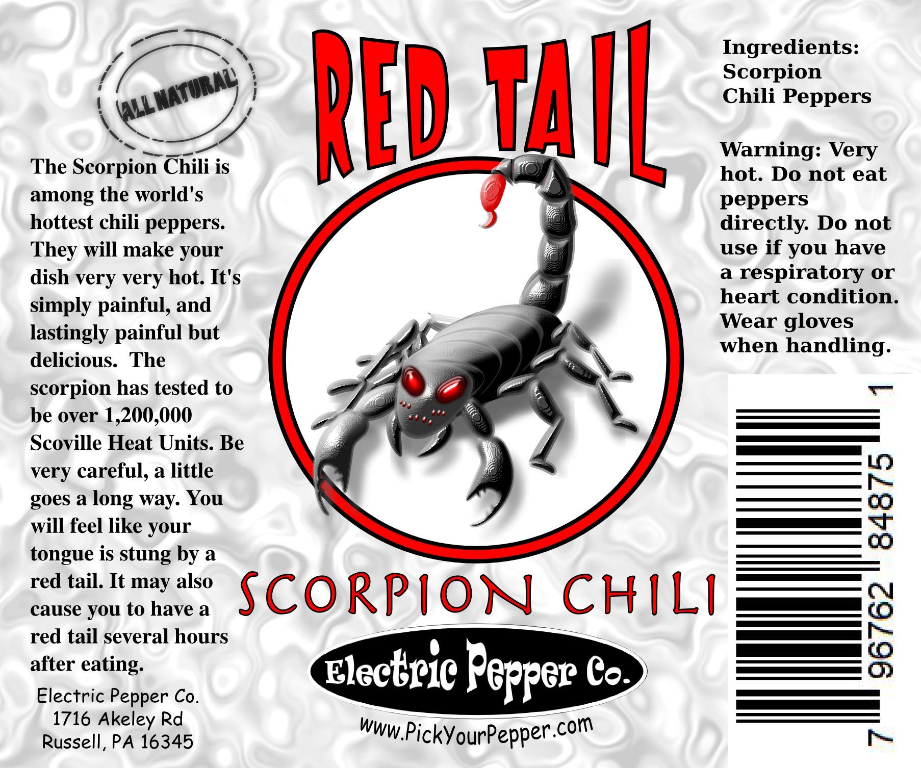 Red Tail Trinidad Moruga Scorpion Peppers - Whole Dried Pods, 5 + 2 Free (7 Total)