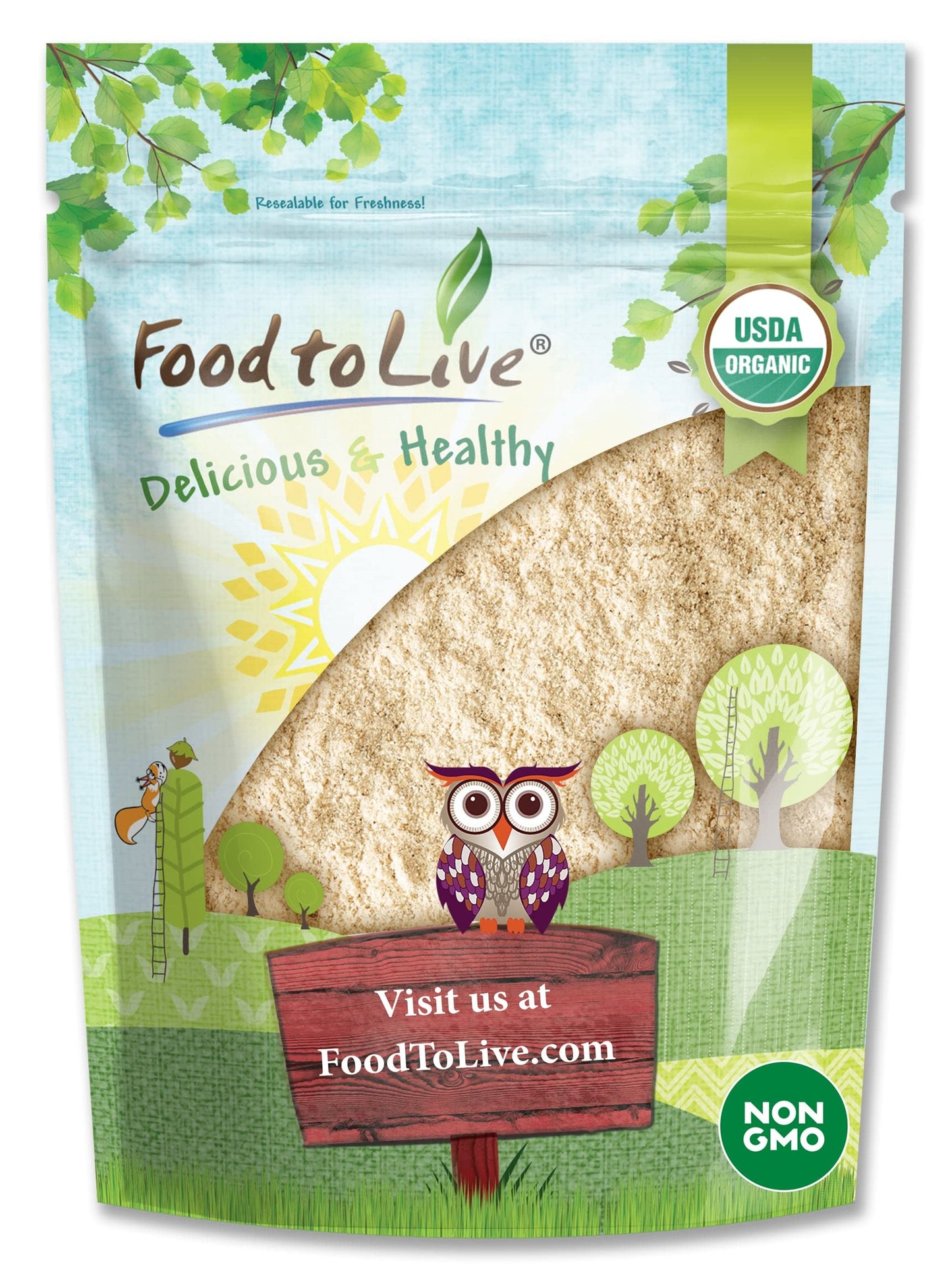 Food to Live Organic Green Pea Flour, 12 Ounces - Non-GMO, Finely Ground, Pure, Raw, Keto, Nutritious Vegan Powder in Bulk. Good Source of Protein