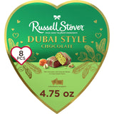 RUSSELL STOVER Valentine's Day Dubai Style Milk Chocolate Candy Pistachio & Kataifi Heart Gift Box, 4.75 oz.