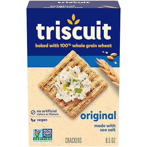 Triscuit Original Whole Grain Wheat Crackers, Vegan Crackers, Healthy Snacks, Lunch Snacks, 8.5 oz