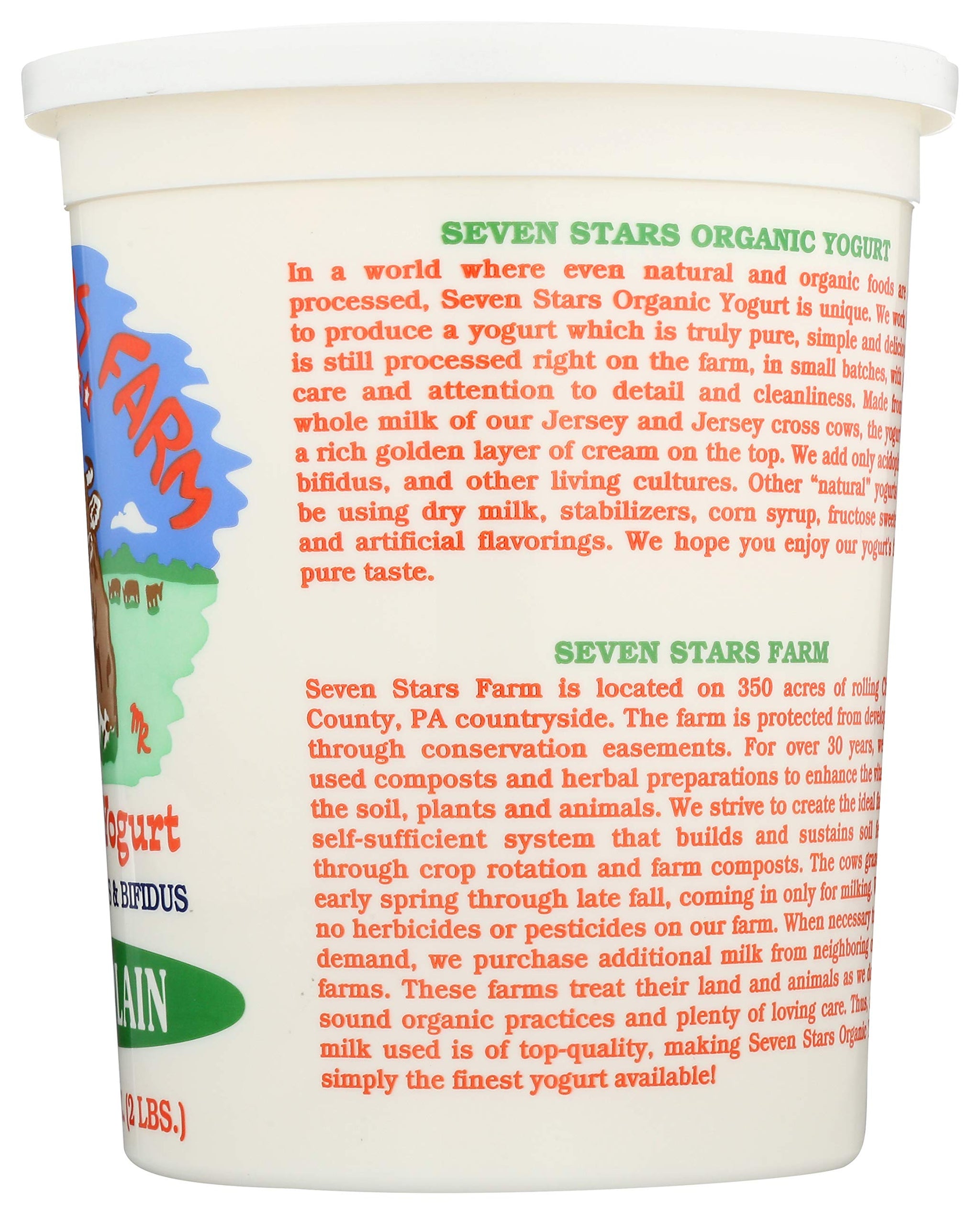 Seven Stars Dairy Yogurt, Plain, 32 oz (frozen)