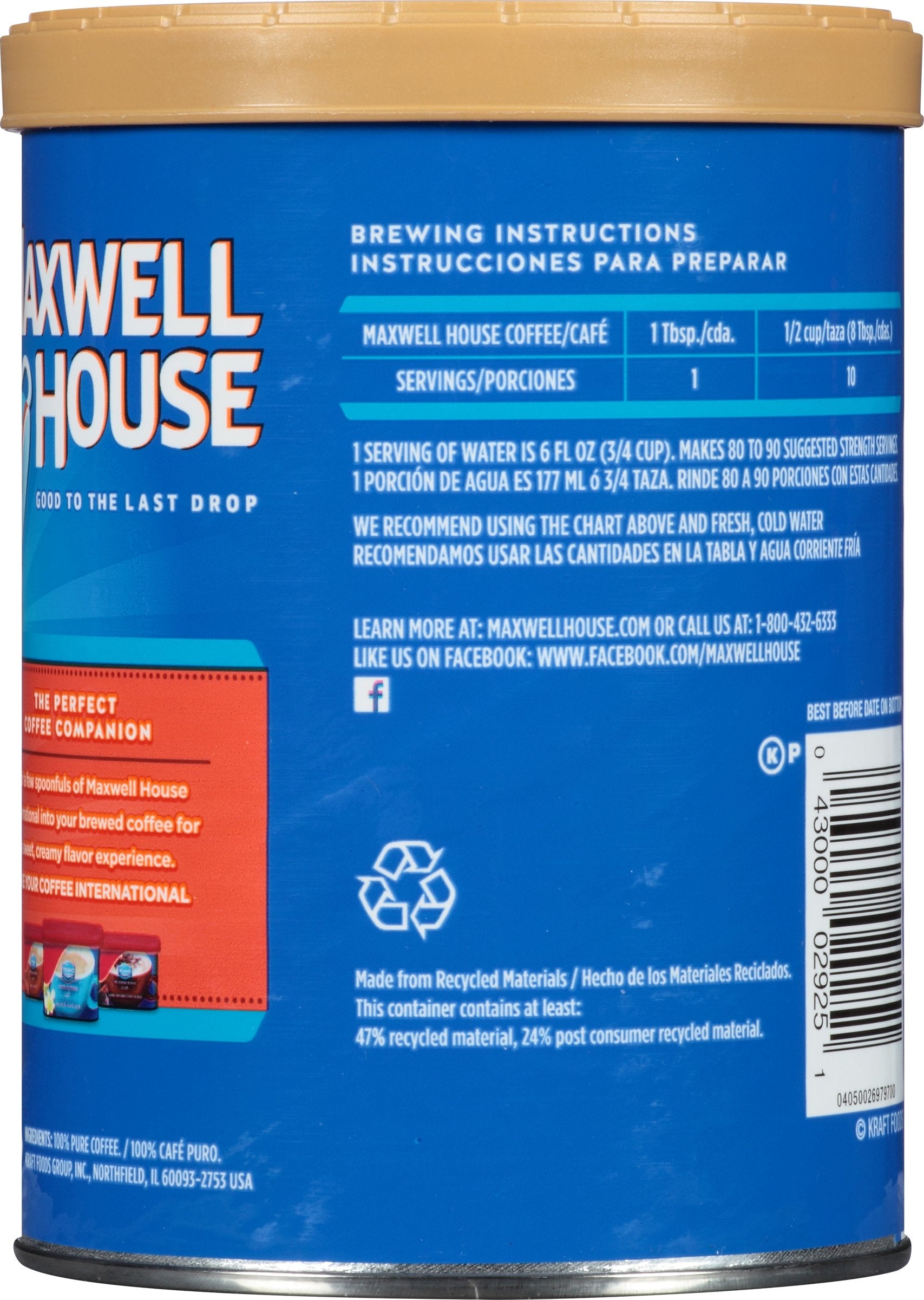 Maxwell House Breakfast Blend Light Roast Ground Coffee (11 oz Canisters, Pack of 3)