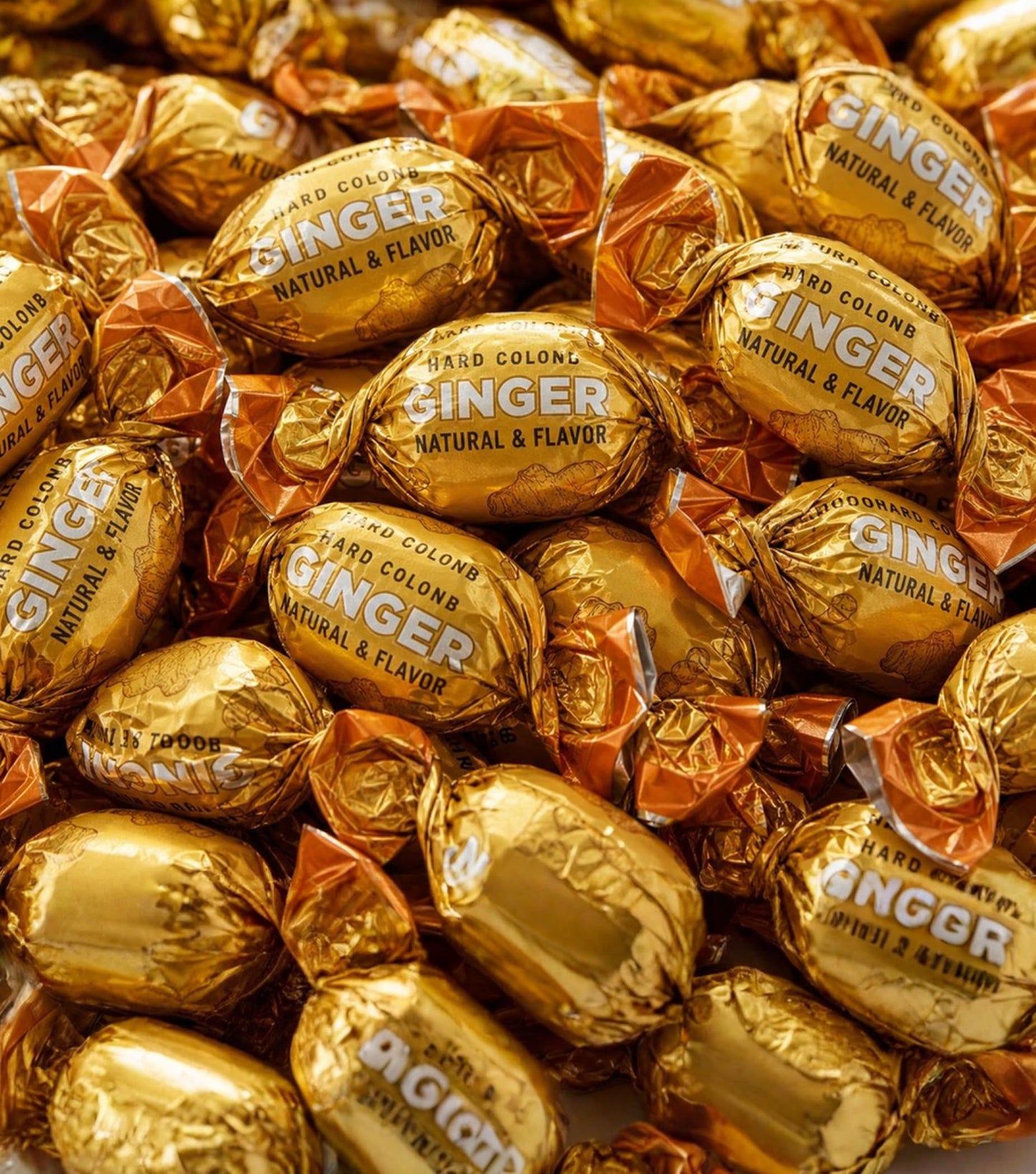 Ginger Candy - 2 lbs Bulk Bag of Sweet & Spicy Ginger Flavored Drops, Individually Wrapped, Long-Lasting Hard Candy