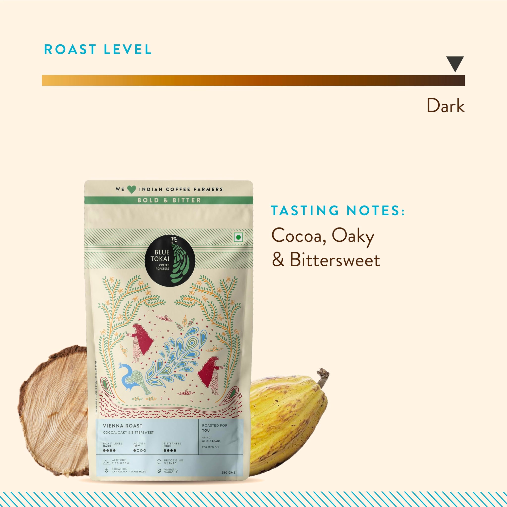 Blue Tokai Coffee Vienna Roast - Dark Roast ( French Press ) 340 g | Made with 100% Specialty Grade Arabica Freshly Roasted Ground Coffee (18 Oz)