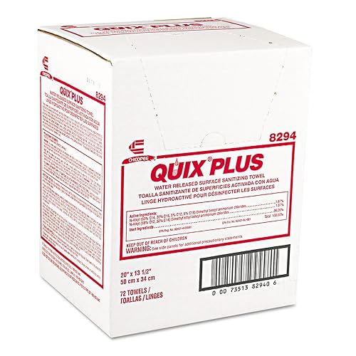 Chix 8294 Quix Plus Disinfecting Towels 13 1/2 x 20 Pink 72/Carton