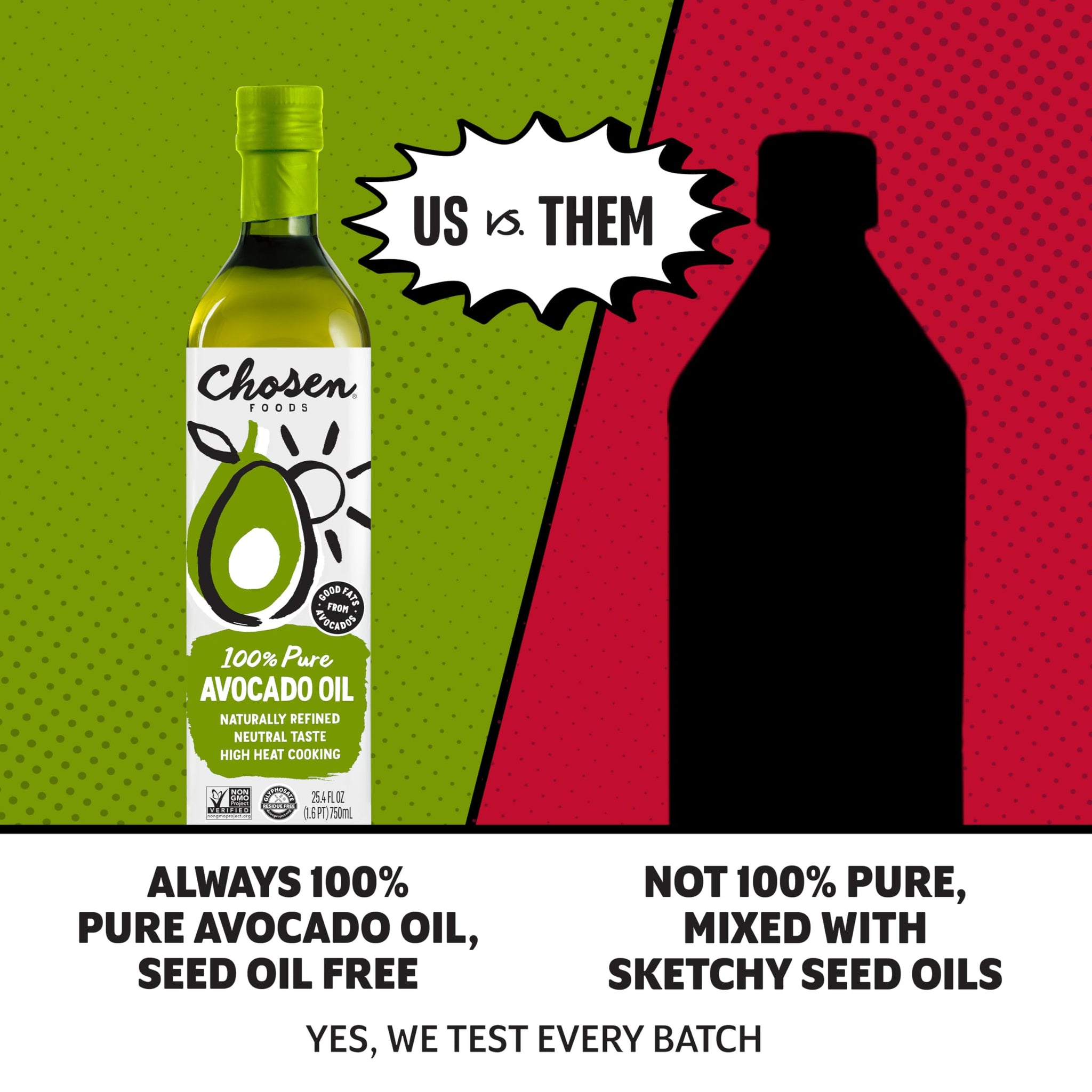 Chosen Foods Avocado Oil, 16.9 Fl Oz - All Purpose Cooking Oil made from 100% Pure Avocados - Non-GMO, Gluten-Free, Keto Friendly, Glyphosate Free - 500mL (Pack Of 1)