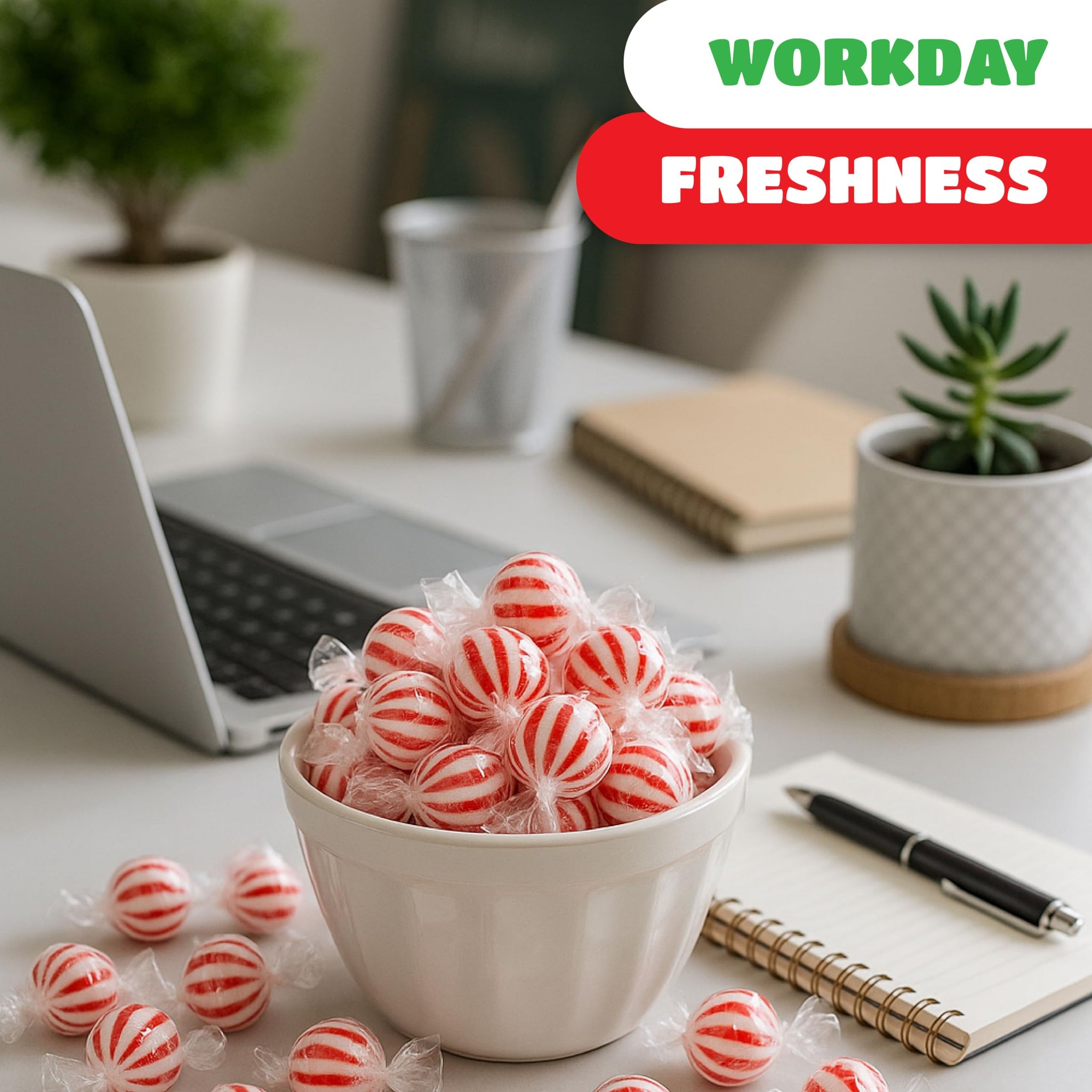Jumbo Mint Balls - 1 Pound Pack - 45 Count - Peppermint Hard Candy Individually Wrapped - Classic Peppermint Candy for Jars, Gifting, and Party Favors