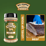 Big Poppa’s Cash Cow Beef Rub - Championship BBQ Seasoning for Brisket, Burgers & Ribeye - Balanced Beefy Flavor with Smoked Sea Salt & Natural Beef