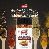 Badia Steak Seasoning Canadian Blend, 6.5 oz - Savory Salt, Garlic & Spice Mix with Paprika, Smoky Grill Rub