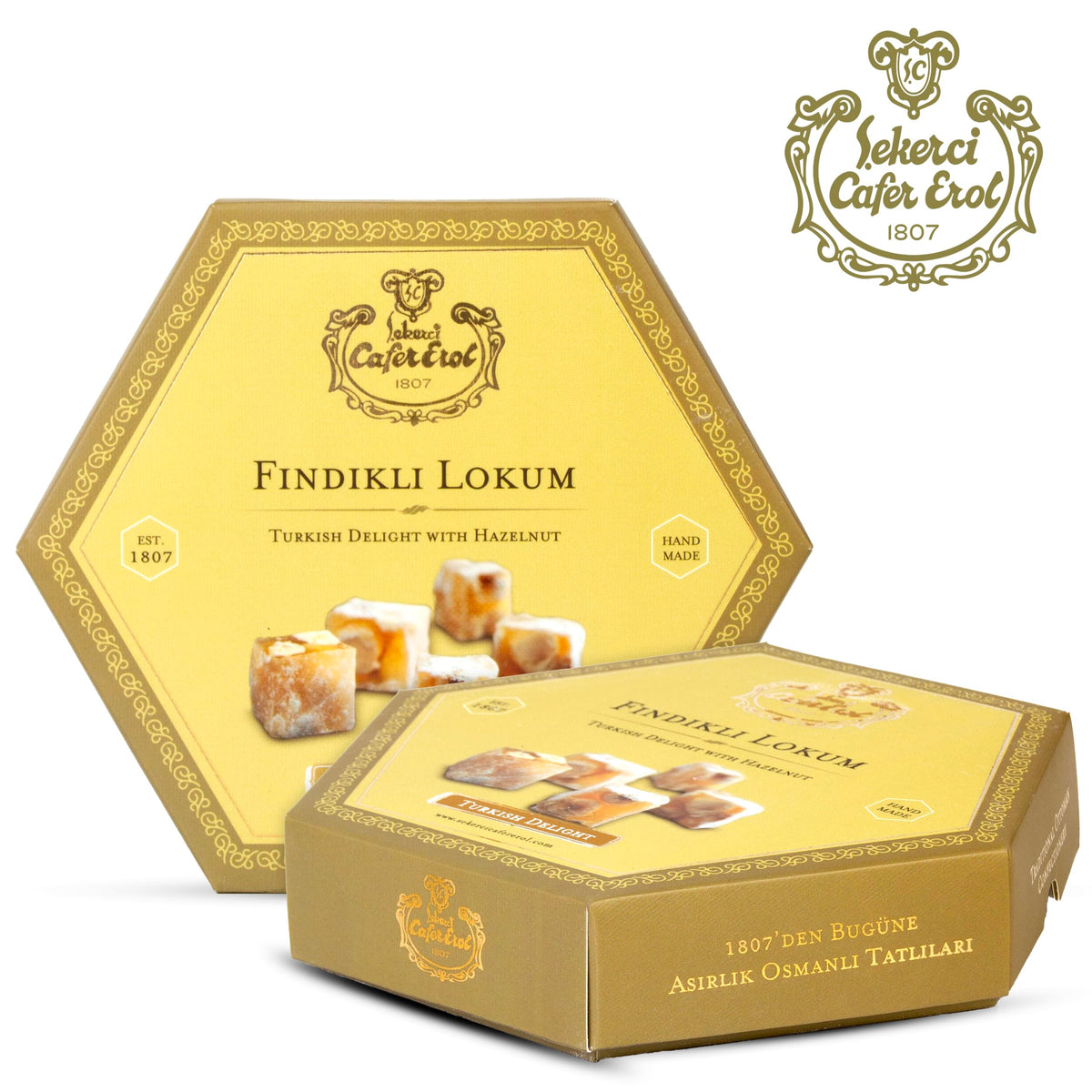 Sekerci Cafer Erol Hazelnut Turkish Delight Lokum, 10.6 oz (300g)