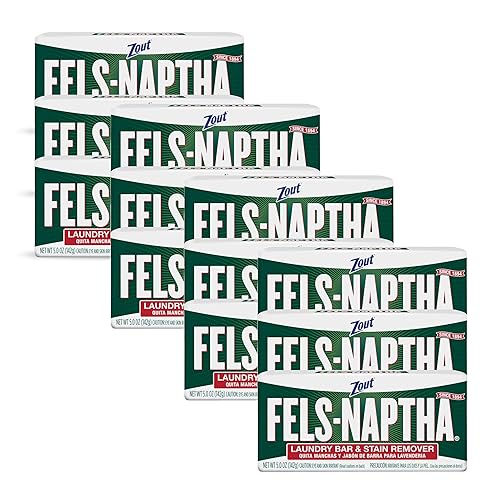 Fels Naptha Laundry Soap & Stain Remover Bar, Pack of 12