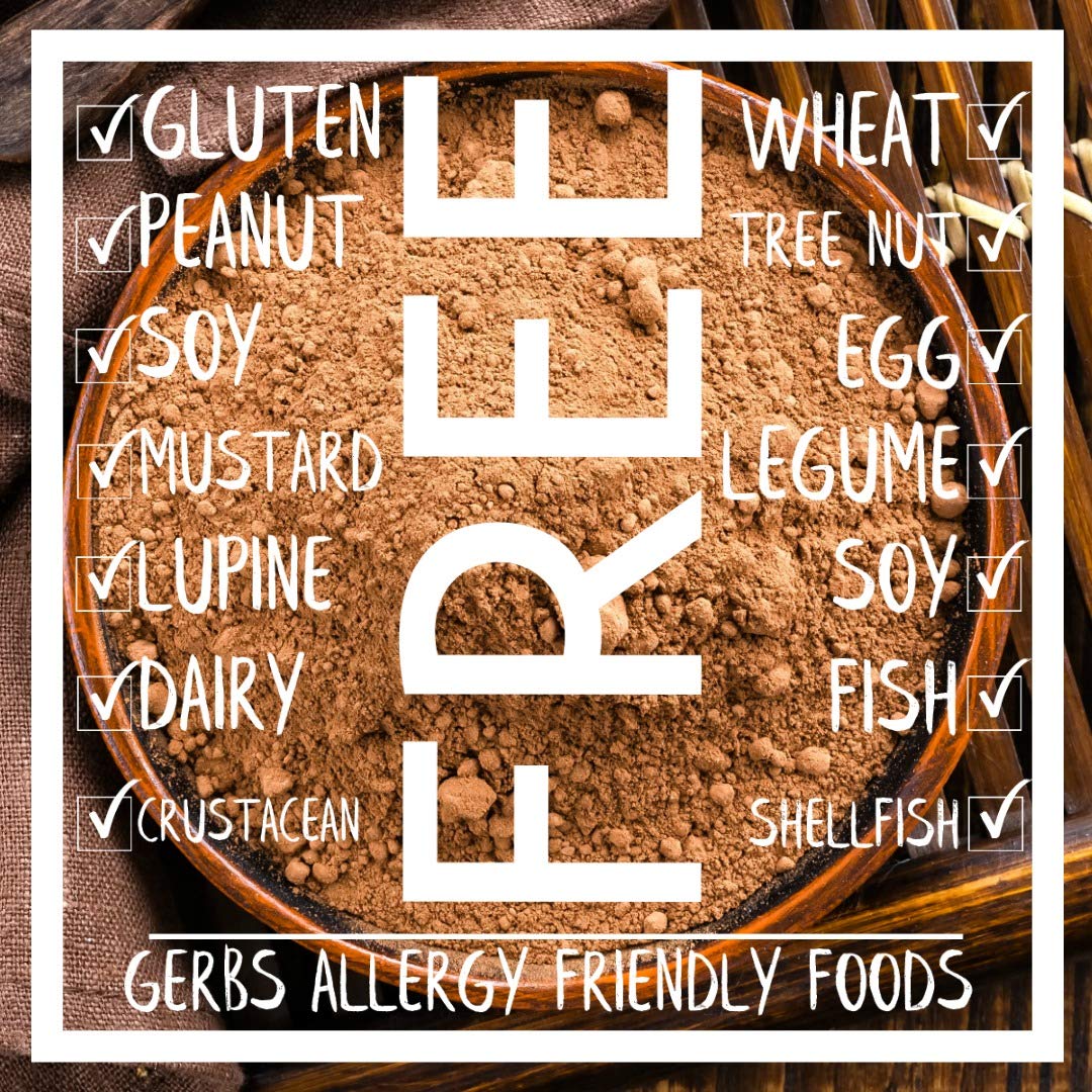 Gerbs Natural Cocoa Powder 2 lbs. | 10-12% Cocoa Butter Fat, Resealable Bag | Classic Unsweetened Cocoa | Top 14 Allergen-Free
