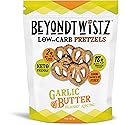 BeyondTwistz Low Carb Pretzels, Garlic Butter, Keto Friendly, 2g Net Carbs, 18g Protein, Powered By HealthSense® High Fiber Wheat Flour, Family Size