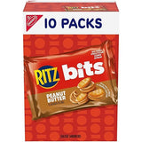 RITZ Bits Peanut Butter Sandwich Crackers, Lunch Snacks, 10 Snack Packs