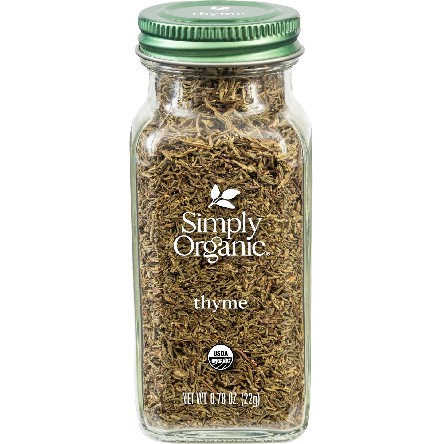 Simply Organic Whole Thyme Leaf, 0.78 Ounce Jar, Woodsy, Herbaceous, Plesantly Aromatic Thyme, Non GMO, NO ETO's, Kosher