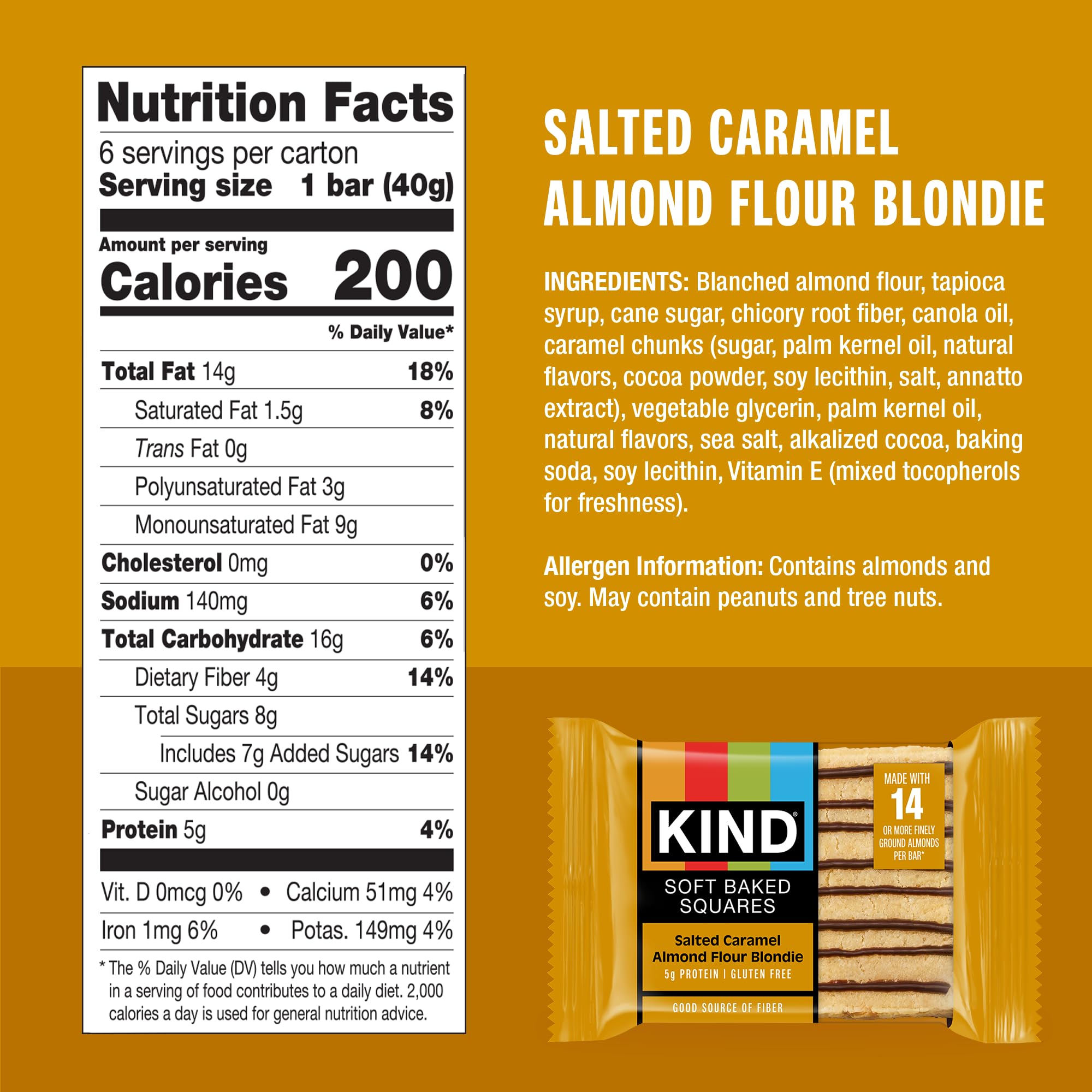 KIND Soft Baked Squares Variety Pack, Gluten Free, Healthy Snack Bars, Chocolate, Peanut Butter, Salted Caramel Almond, 5g Protein, 18 Count
