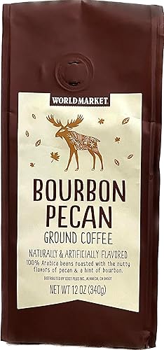 World Marke Bourbon Pecan Ground Coffee Beans - Seasonal Limited Edition Coffee Pure Arabica, Great Aroma Rich Flavored Coffee | Gourmet Blend