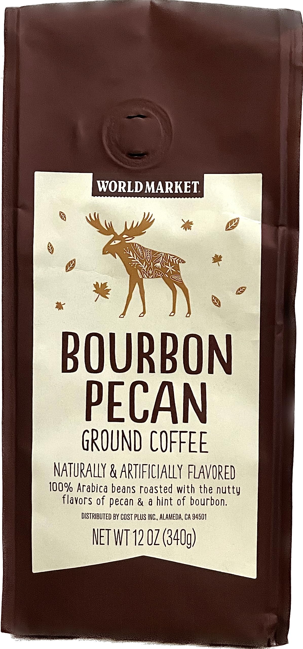 World Marke Bourbon Pecan Ground Coffee Beans - Seasonal Limited Edition Coffee Pure Arabica, Great Aroma Rich Flavored Coffee | Gourmet Blend