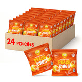 Peach Rings - 24 Packs - Peach Gummy Candies Individually Wrapped - Sweet and Sour Candy for Classroom, Snacking, Gifting, and Goodie Bags - Soft