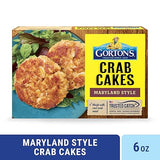 Gorton’s Crab Cakes Maryland Style, Real Crab Meat with Onions, Butter, and Seasoning, Frozen, 2 Count, 6 Ounce Package