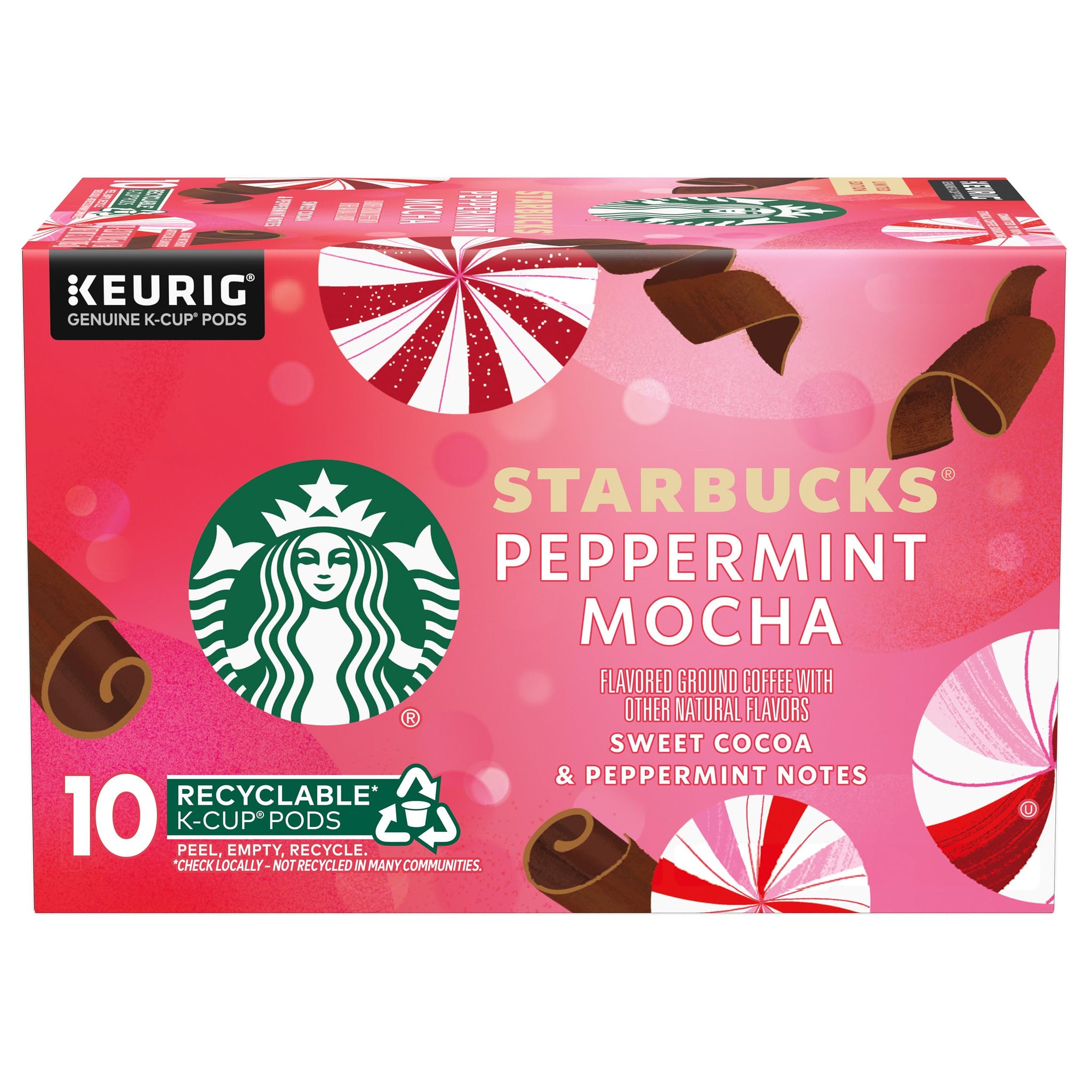 Starbucks Flavored K-Cup Coffee Pods - Peppermint Mocha for Keurig Brewers - 1 box (10 pods)