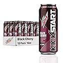 Mountain Dew Kickstart, Black Cherry, 92mg Caffeine, Vitamins B & C, 80 Calories, 5% Juice, 16 fl oz (12 Count)