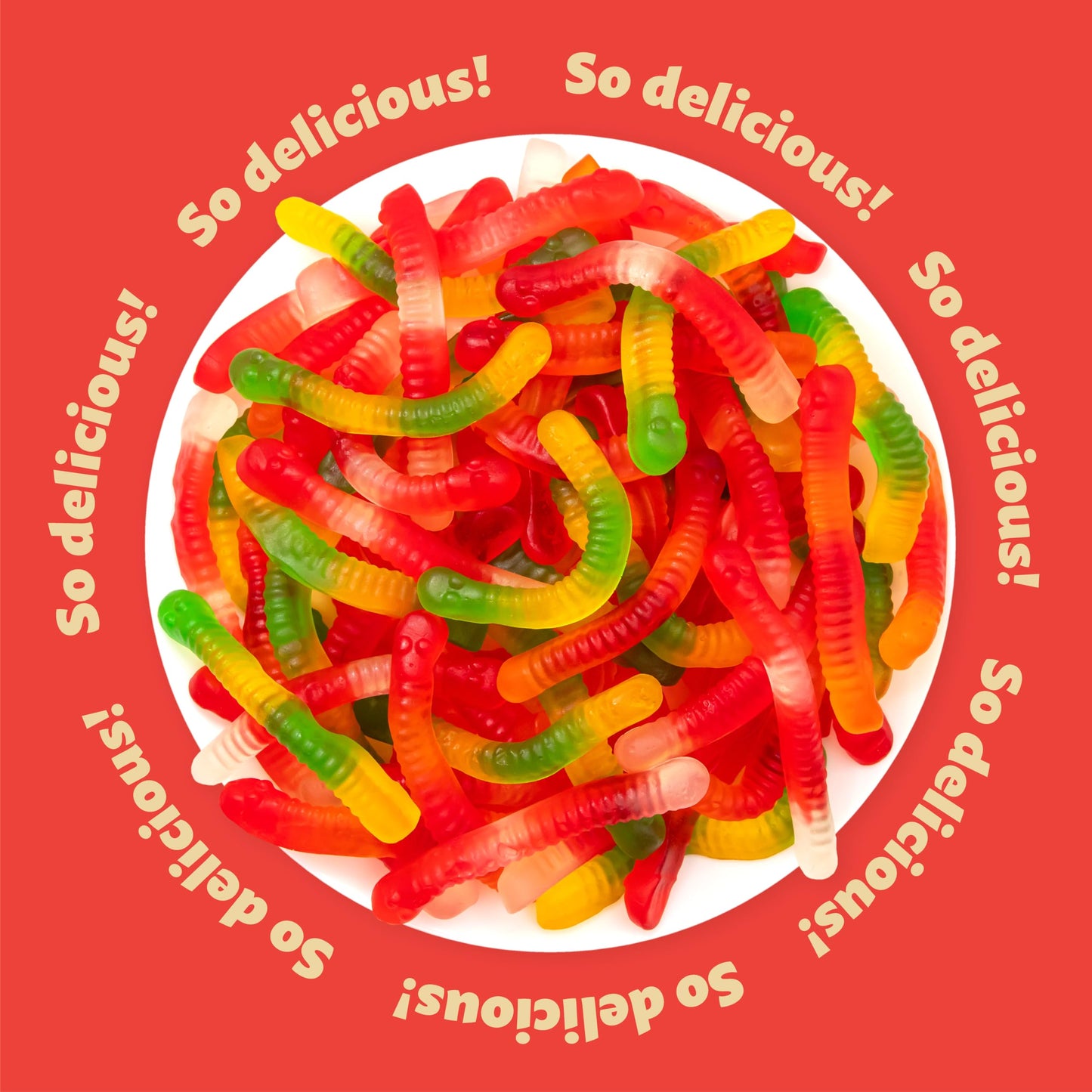 Gummy Worms | 2-Pound Bag | Bulk Gummy Candy for Snacking, Sharing, Buffets, Party Favors & Goodie Bags | Assorted Fruit Gummies | Classic Chewy Candy