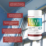 Fiberlock LeadSafe Dust Wipes, 90 Count, Controls & Removes Lead Dust, Ideal for Use Before & After Any Lead Abatement Project, Control Lead-Based