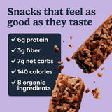Tosi Nut Bars, Almond Dark Chocolate, Healthy Snacks for Adults & Kids, Plant Based Crunchy Bars (6G Protein), Organic Keto Snacks, Vegan, Gluten