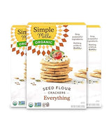 Simple Mills Organic Seed Crackers, Everything, Gluten Free, Flax Seed, Sunflower Seeds, Corn Free, Low-Calorie Snacks, Plant Based, Nutrient Dense