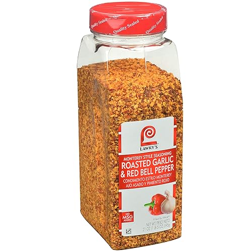 Lawry's Roasted Garlic & Red Bell Pepper Monterey Style Seasoning, 21 oz - One 21 Ounce Container of Roasted Red Bell Pepper Seasoning, Ideal on