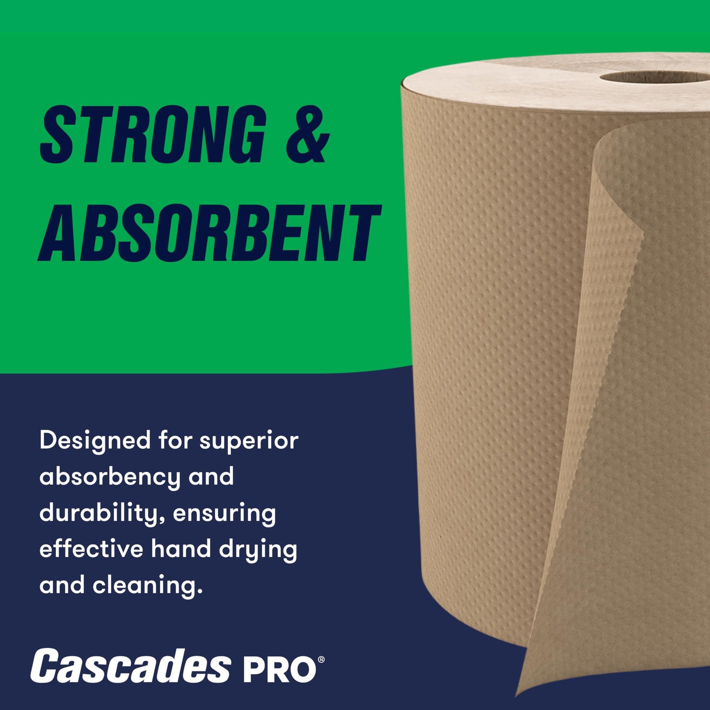 Cascades PRO Select Strong and Absorbent Hand Paper Towels - Suitable for Most Universal Dispensers- Paper Towel Rolls Bulk - 800 Feet/ Roll, 6