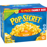 Pop Secret Double Butter Microwave Popcorn 12ct (3.2oz Bags), 38.4oz Box (Pack of 1) - Microwave Popcorn, Non-GMO Popcorn, Double Butter Blast