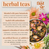 Hibiscus Passion, Herbal Tea Bags, Lemongrass, Orange, Cinnamon, Pure Herbs, Caffeine Free, Hot & Iced Tea - 16 Cups | The Spice Hut, First Sip Of Tea