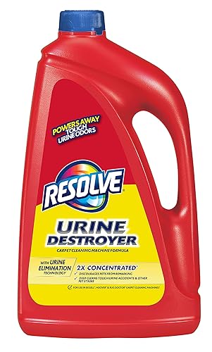 Resolve Urine Destroyer Steam Carpet Cleaner Solution - 2X Concentrated Formula Urine Eliminator for Pet Stains & Odors, Safe for Bissell, Hoover