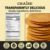 Craize Sweet Corn Crisps | Gluten Free, Vegan, Kosher, Toasted Corn Crackers | 4 oz each