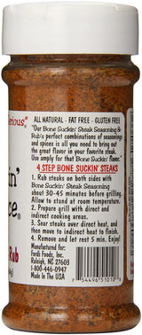 Bone Suckin' Steak Seasoning & Rub, 5.8 Oz - Grilling Rub, Dry Beef Rub, For Oven, Grilling & Pan Searing - Gluten-Free, Non-GMO, Sugar Free,Kosher