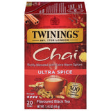 Twinings Ultra Spice Chai Black Tea Individually Wrapped Bags, 20 Count (Pack of 1), Sweet, Savoury Spices, Caffeinated, Enjoy Hot or Iced, 20 Teabags