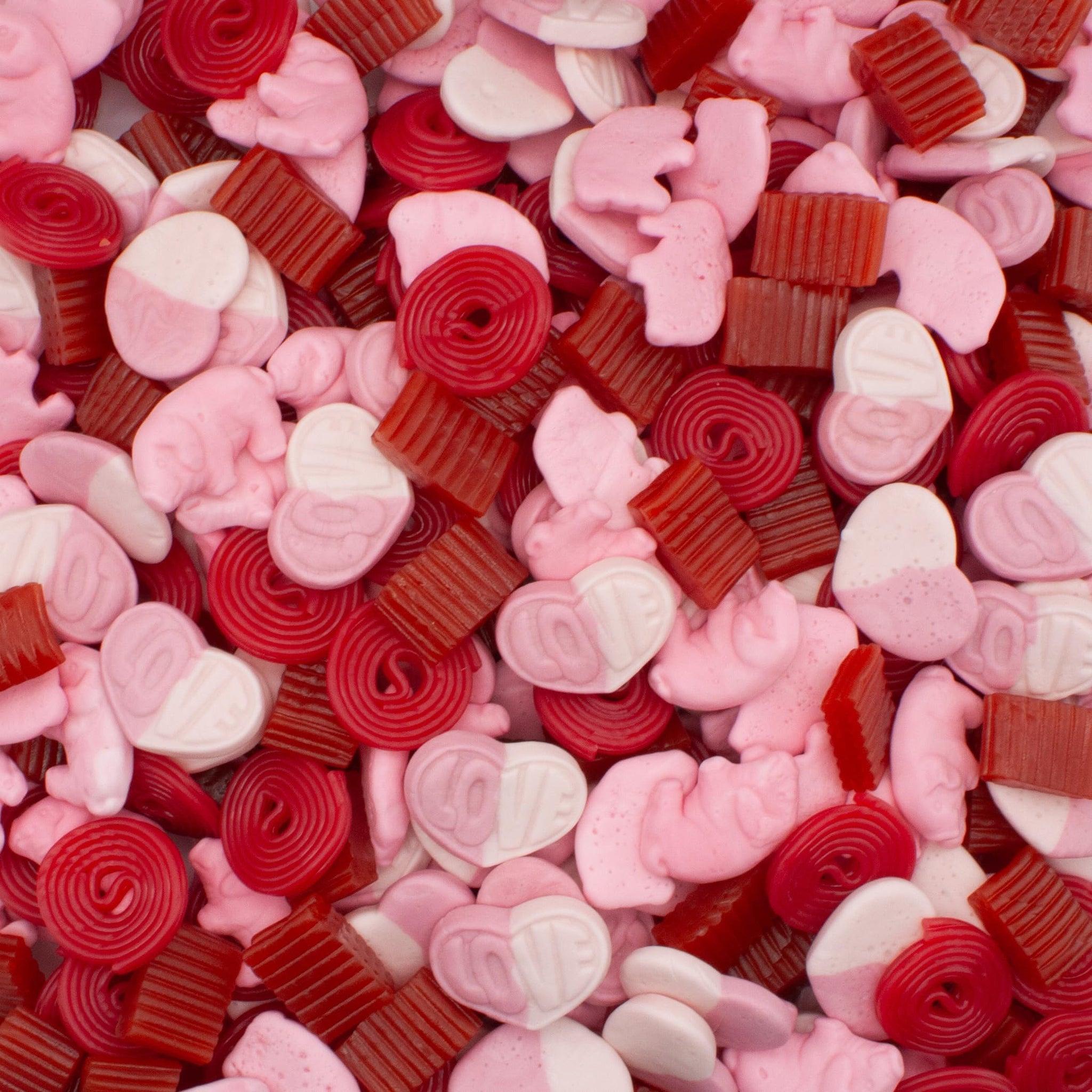 Valentine’s Day Strawberry Candy Mix, 1 Pound - Gourmet Gummy & Licorice Assortment, Sweet Strawberry Flavored Candy, Resealable Bag