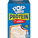 Pop-Tarts Protein Toaster Pastries, 10g Protein, Slammin' Strawberry, 14.3oz Box (8 Pop-Tarts)