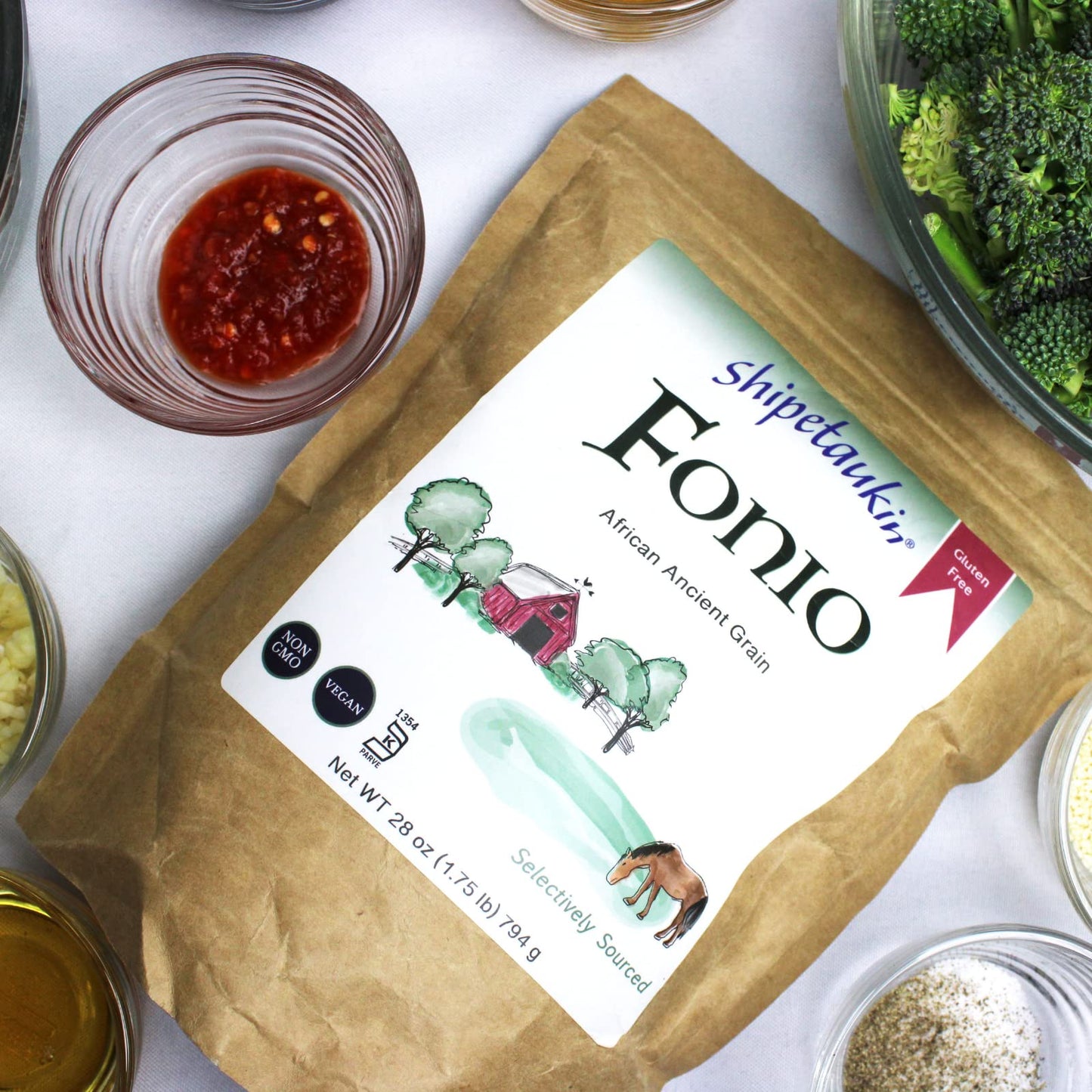 Shipetaukin Fonio for Tabbouleh - Gluten Free - Vegan - Non GMO - Fonio African Supergrain - Substitute for Bulgur (28 Ounces)