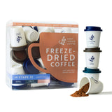 COZY INDIGO COFFEE - MIXTAPE 01 Instant Freeze Dried Specialty Coffee, 3 Flavor Variety Pack, Medium, Dark, Italian Roasts, 24 Capsules, 100% Arabica