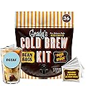 GRADY’S COLD BREW, New Orleans Style - DECAF, 100% Arabica Ground Coffee & Chicory Pouches, All-in-One Cold Brew Kit with 12 Easy-to-Brew Beans Bags