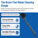 SPARTA 40501EC03 Plastic Large Scrub Brush, Kitchen Brush, Utility Brush With Long Handle For Cleaning, 20 Inches, Black